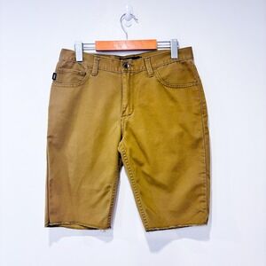 VANS Stretch Denim Shorts Brown Cut Off Raw Hem Size‎ 31